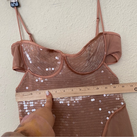 HOUSE OF CB 'Bonita' Cafe Au Lait Sequin Maxi Dress‎ NWOT size S - Picture 7 of 17